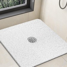 Shower Mat Non Slip,32 x 32 Inch Extra Large Square Shower Mat with Drain Hol...