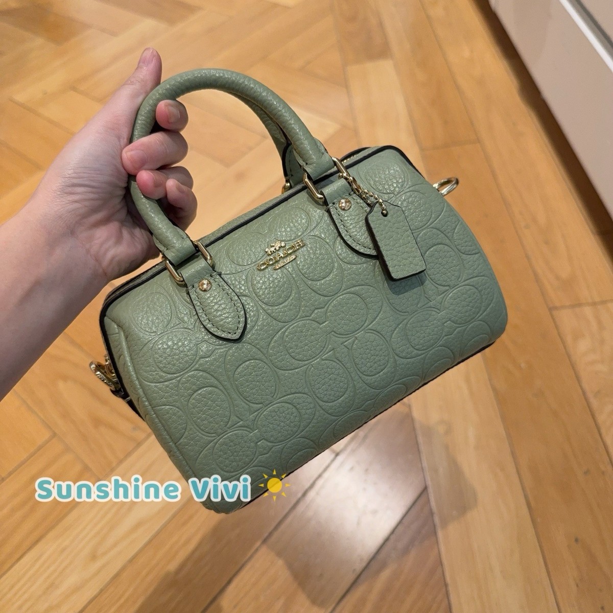 NWT Coach Mini Rowan Crossbody Bag Signature CEW07 pebbled leather