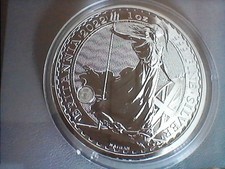 2022 Royal Mint Silver Britannia .999 1oz bullion coin sold in a capsule