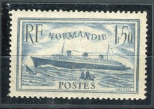 FRANCE; 1936 early HS Normandie issue Mint hinged 1.50 Fr value