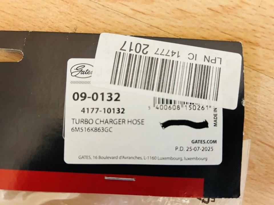 Gates Turbo Hose Duct  for Ford Focus C-Max  2007-2010 Focus 2004-2012 1.6 Tdci - Image 3 of 3