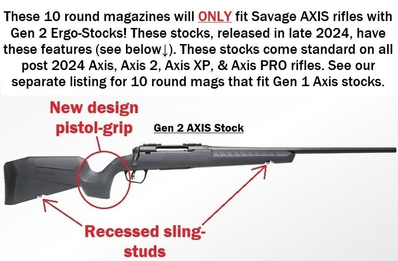 NEW 10 Round Magazine fits Savage AXIS GEN 2 & AXIS PRO .308 .243