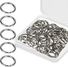 1/2" Small Split Key Rings Silver 100 pcs Double Loops Keyring Metal Mini for...