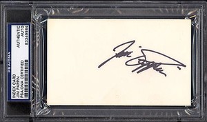 JIM PAPPIN PSA DNA AUTOGRAPH AUTO SIGNED NM INDEX CARD MAPLE LEAFS BLACK HAWKS