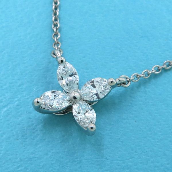 Tiffany&Co. Necklace Victoria Diamond Small Pendant Platinum Women 