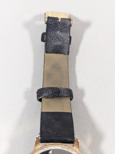 Adrienne Vittadini Gold Tone Round Crystal Accent Case Bow Black Band Watch - Picture 8 of 10