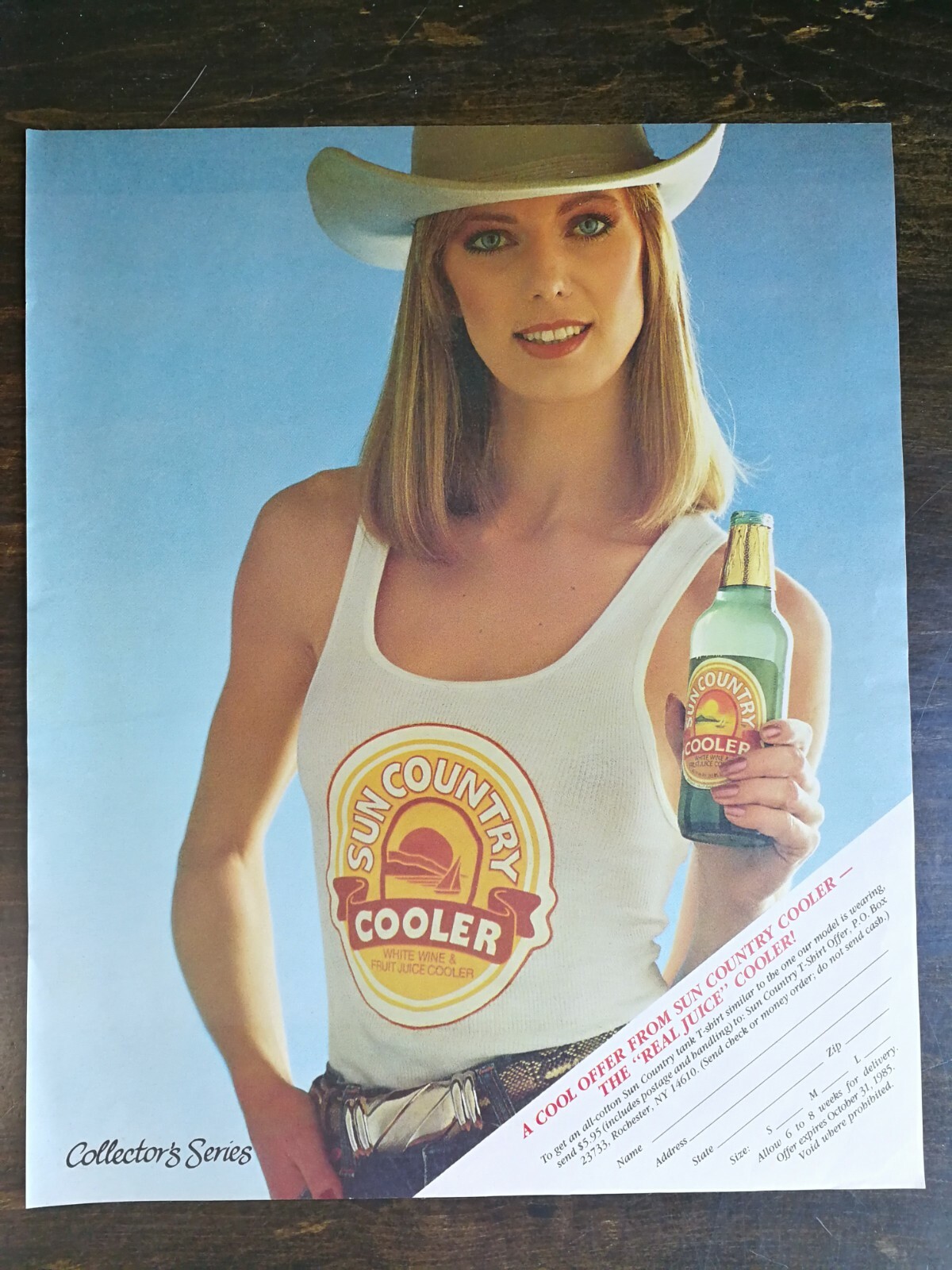 Vintage 1985 Sun Country Wine Cooler Full Page Original Color Ad 721b