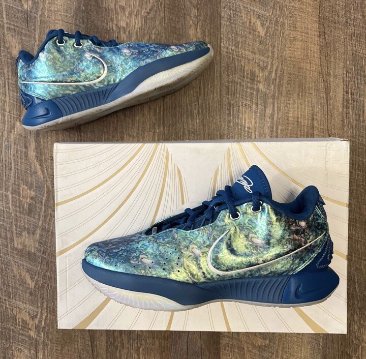 Nike LeBron 21 XXI Abalone Blue Green Men's Size 7.5