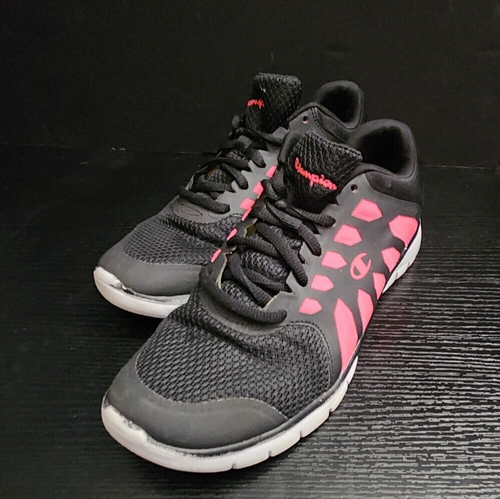 Champion Memory Foam Tennis Shoes Black Hot Pink Women's size 7
