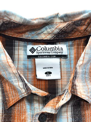 Chemise Columbia Homme Petit Bleu/orange – Plaid Chasse Performance, Taille S