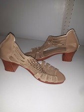 Women block Heels open Toe Sandals Fashion Rhinestone size 8 NEW BAG375