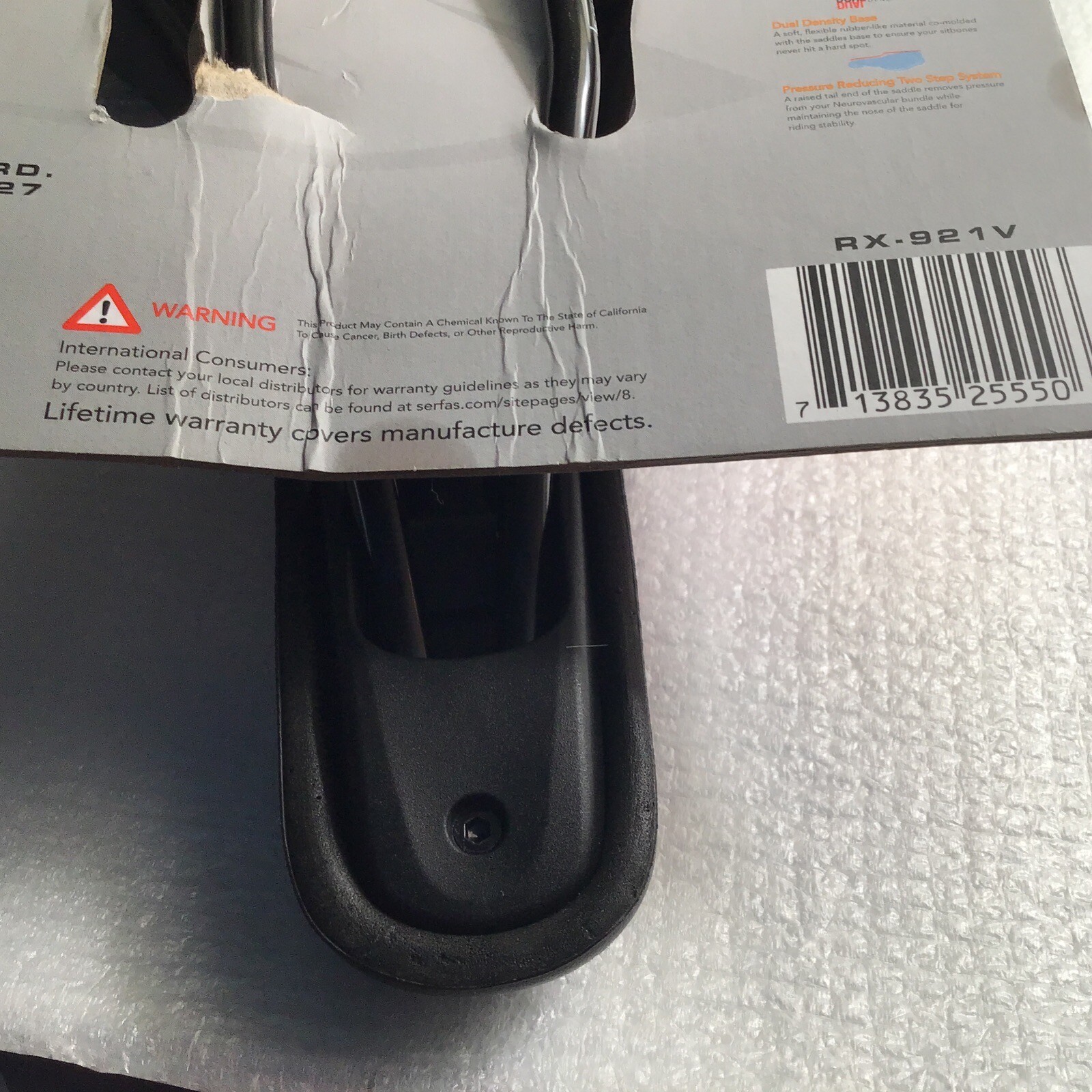 SERFAS Rx 921-V Men&rsquo;s Saddle Relaxed Twin Bar System Microfiber Cover 171 NEW