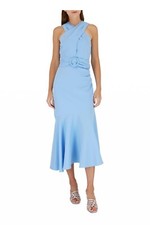 Sachin  Babi Chambray Blue Naomi Cross Neck Asymmetric Dress Sz 6 495