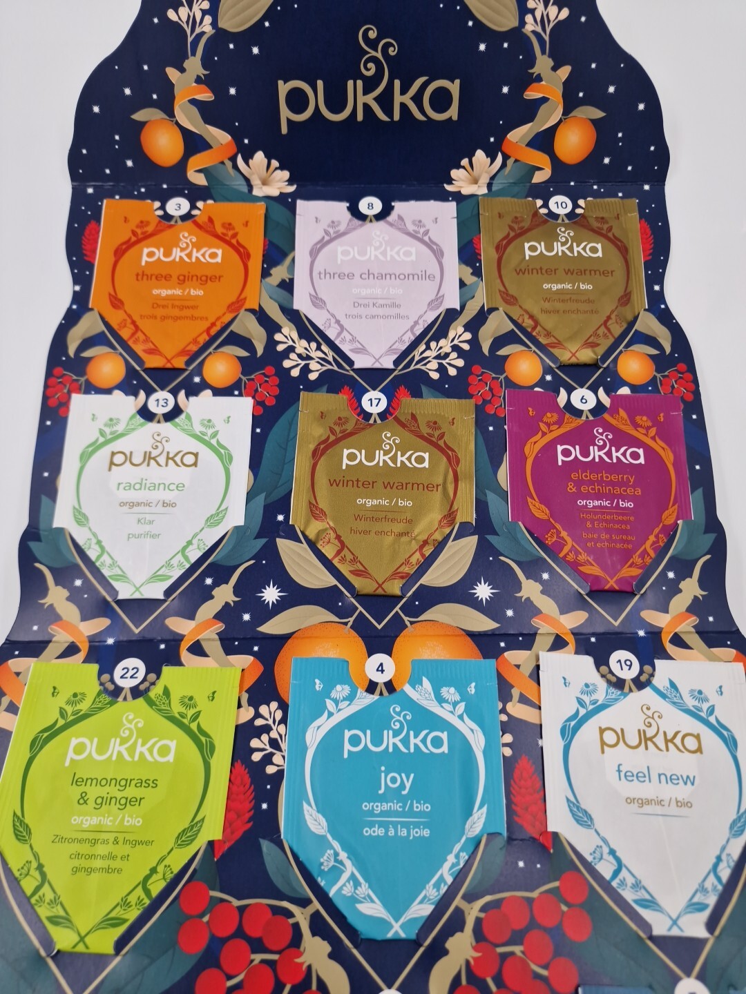 Pukka Tea Advent Calendar Drinks Organic Holiday Selection Herbal Gift