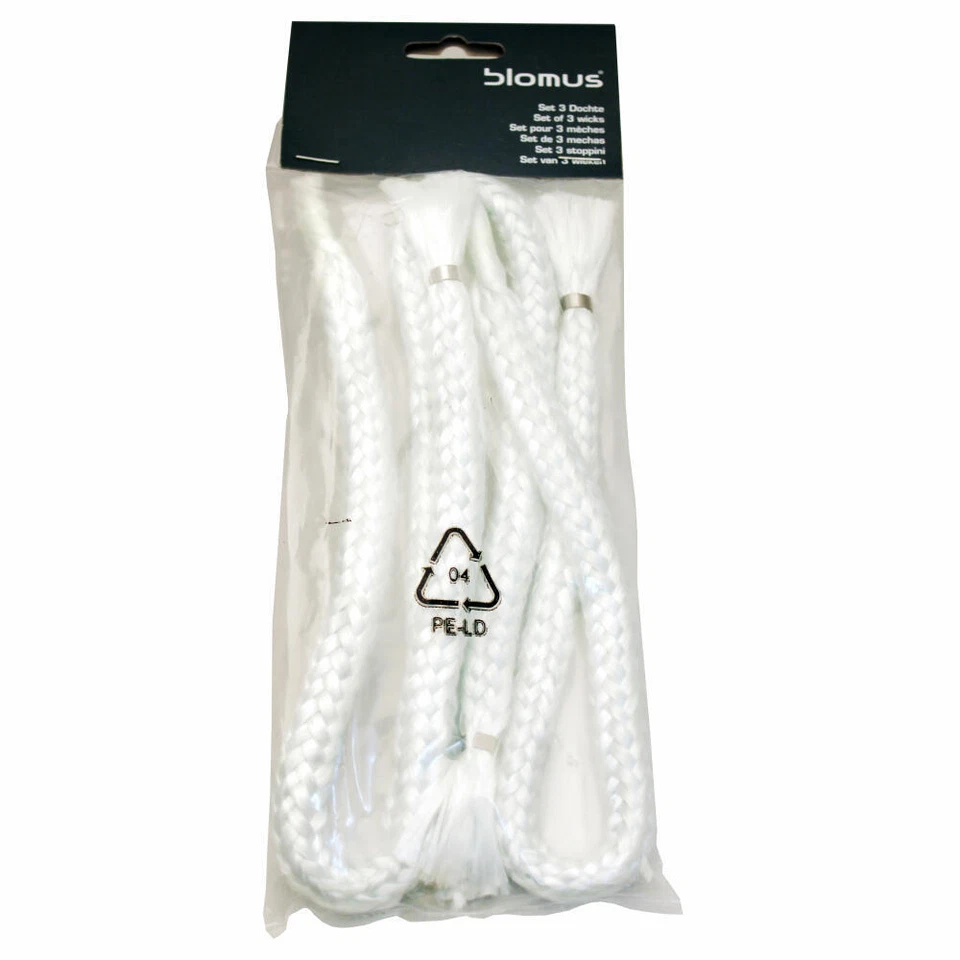 Blomus Dochte 11mm für Gartenfackel Palos Nr. 65021/65022/65093, 3er-Set, 88033