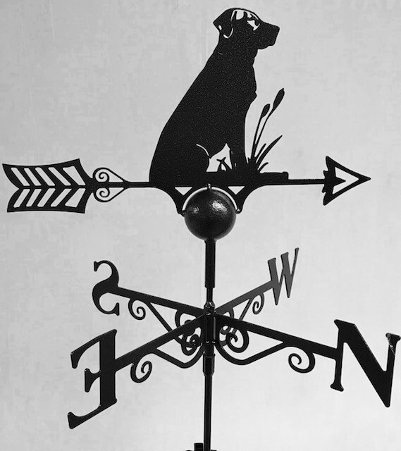 Labrador Dog Weathervane by Poppy Forge Solid Steel Wind Vane UK