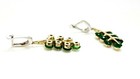 Unique .925 Sterling Silver Handmade Bronze Green Topaz Women's Leaf Earrings  — photo 3