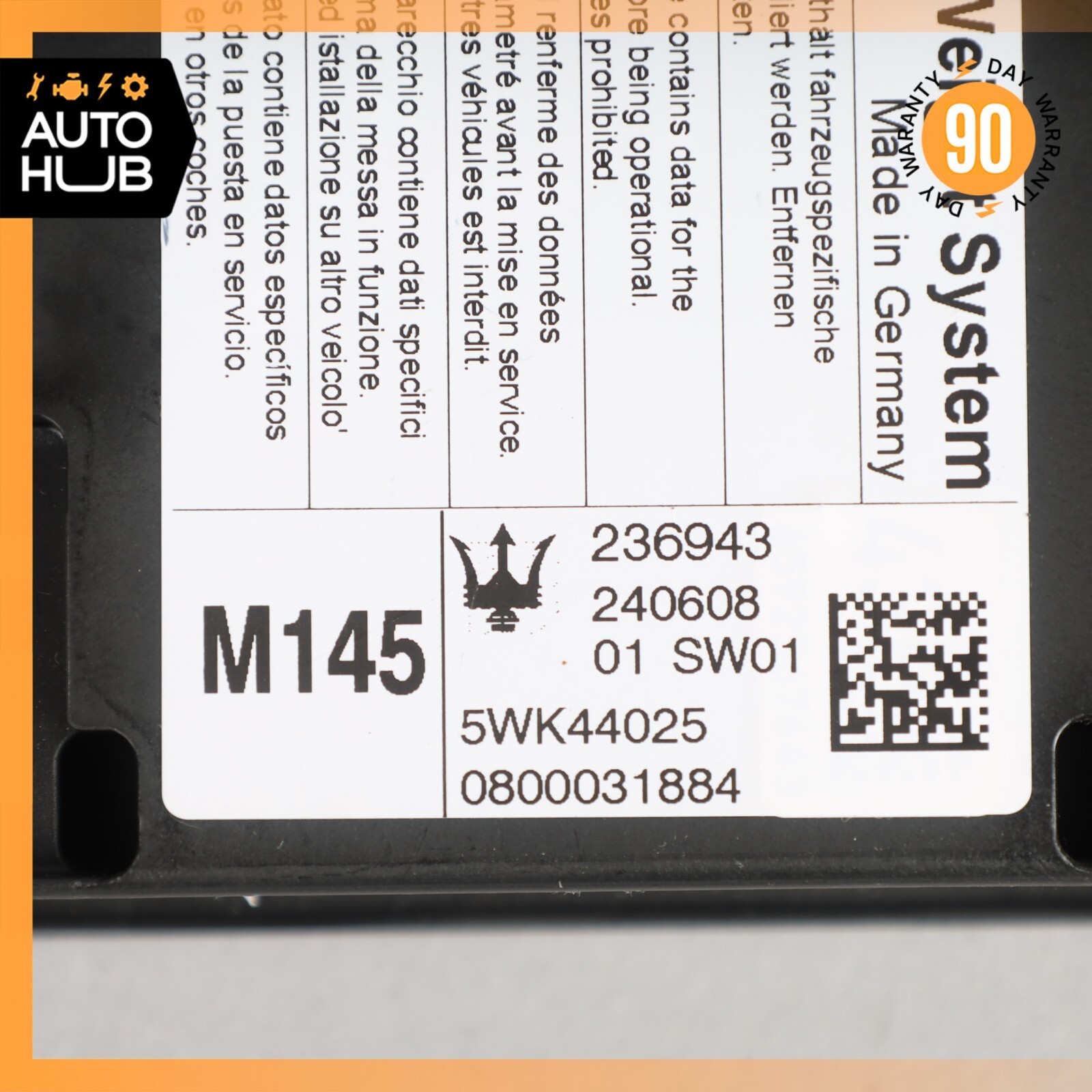08-12 Maserati GranTurismo M145 AWS Advanced Weight System Control Module OEM