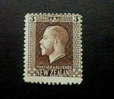 🦋 NEW ZEALAND - 1916  - King George V DEFINITIVES  - 3d BROWN - MINT HINGED
