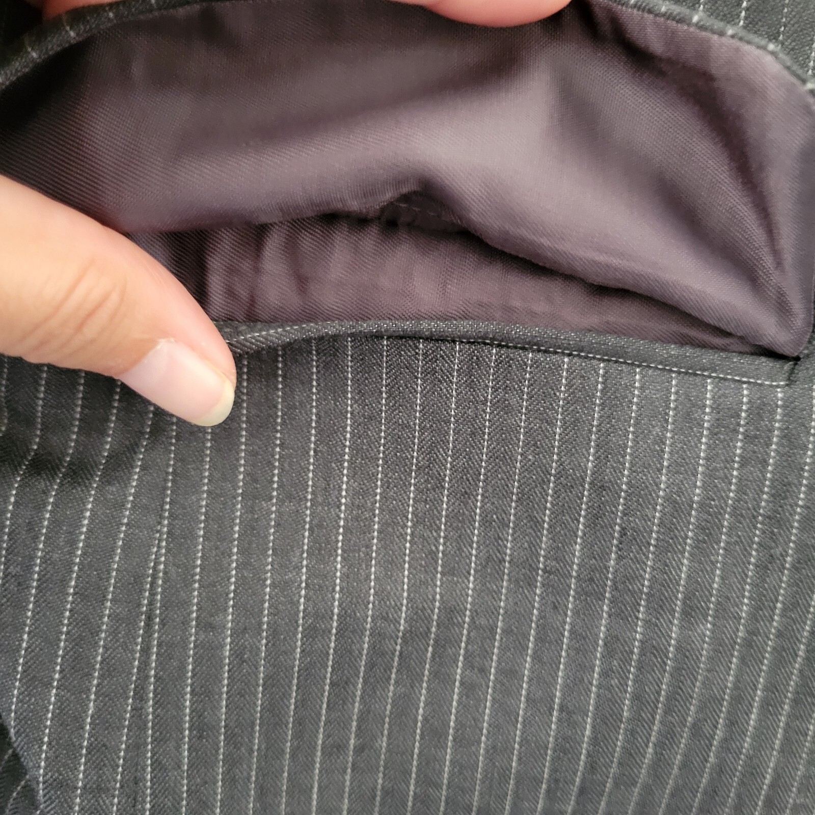 Tommy Hilfiger 100% Wool Gray Striped Double Vented Blazer Sport Jacket Men 40R thumbnail 5