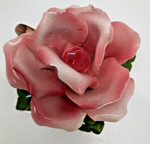 Capodimonte Rose Flower Petal Taper Candle Holder Made in Italy - Picture 7 of 17