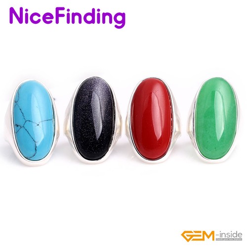 Fashion Energy Healing Stone Rings For Man Women Tibetan Silver Jewelry Gifts - Picture 1 of 29