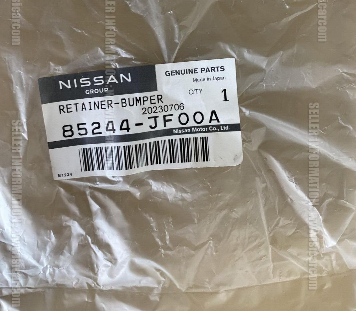 NISSAN GT-R VR38DETT R35 RETAINER-REAR BUMPER SIDE, RH 85244-JF00A