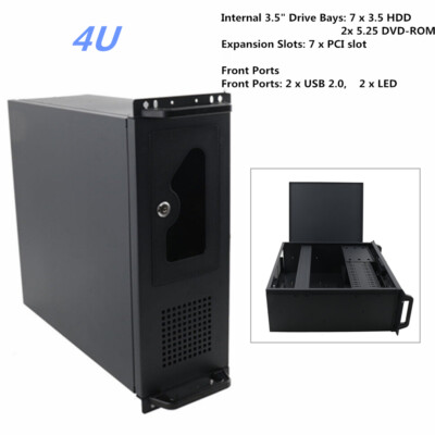4U Serverschrank Netzwerkschrank mit 7 PCI Slot Rackmount 4HE Gehäuse 7x 3,5 HDD