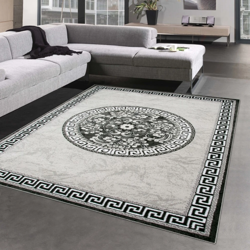 Tapis Oriental avec bordure & fil scintillant | OEKO-TEX | crème gris - Photo 1/4