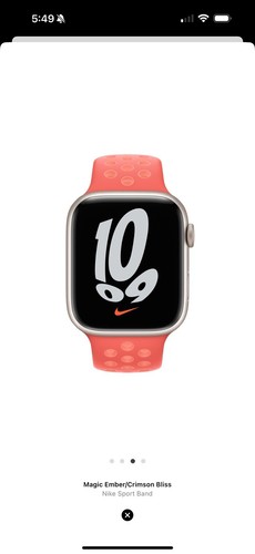 Apple Watch Nike Sport Band 41mm (38/40) OEM Magic Ember Crimson Bliss S/M Używany - Zdjęcie 8 z 9