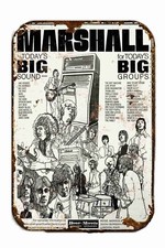 1968 Marshall Amplifiers ROCK N ROLL Advertising  All Metal Tin Sign  8 x 12