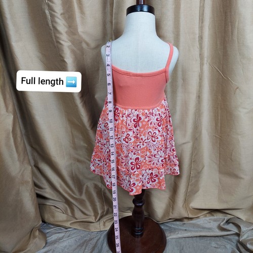 Koala Kids Peach Floral Print Cotton Blend Ruffled Hem Fully Lined Dress Size 18 - Picture 5 of 9