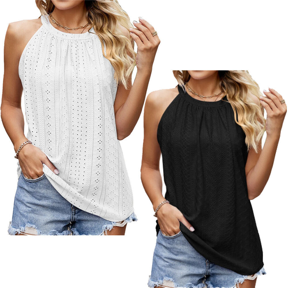 Womens Sleeveless Vest Tops Ladies Summer Casual TShirt Tank Blouse