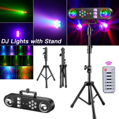 5in1 Bühnenlicht + Stativ DJ Party LED Par UV Discokugel Laser Strobe Discolicht
