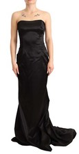 DOLCE & GABBANA Dress Black Silk Stretch Sheath Mermaid Gown IT40/US6/S $4000