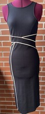 Anthropologie Maeve Size 2 Black White Piping Cavatina Sheath Dress EUC
