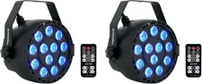 Rockpar TRI LED RGB Compact Par Can Pro DJ DMX Wash Light+Remote Black