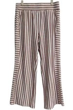 AnyBody Striped Textured Jersey Pull-On Pants Chai