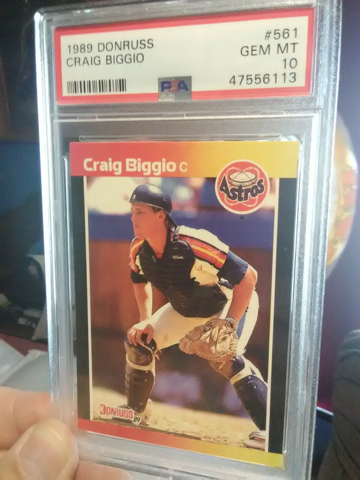 1989 DONRUSS PSA 10💎 (HOF ) CRAIG BIGGIO RC # 561