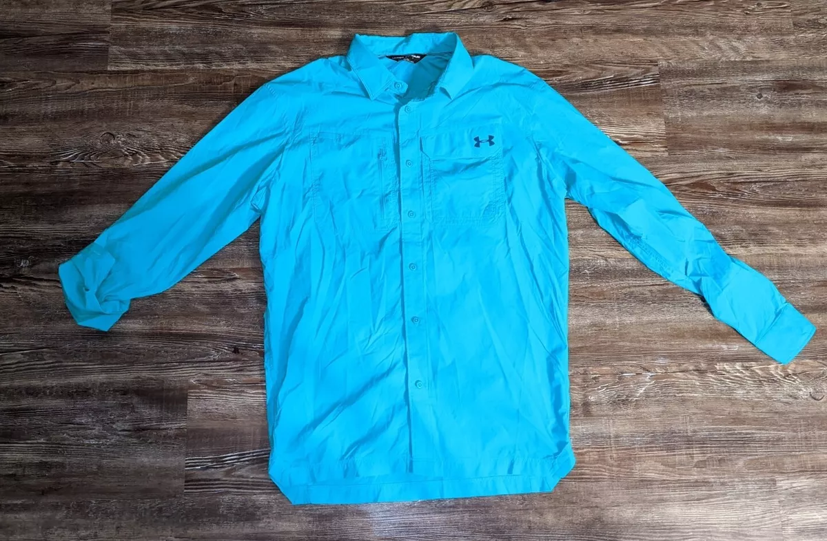 Under Armour womens teal vented fishing shirt size Small