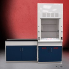 3' Fisher American Fume Hood w/ ACID Storage & 4' Laboratory Cabinets / E2-292