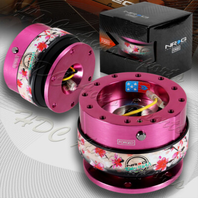 本物! NRG製 Gen2.0 クイックリリースSRK-200PK-SAKURA NRG SRK-200PK-SAKURA Pink Aluminum Steering Wheel Gen 2.0 Quick