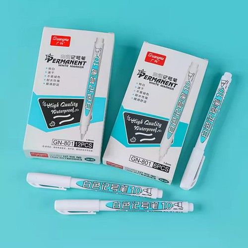 White color Permanent marker pen,white ink marker pen waterproof, Paper, Plastic - Picture 5 of 7
