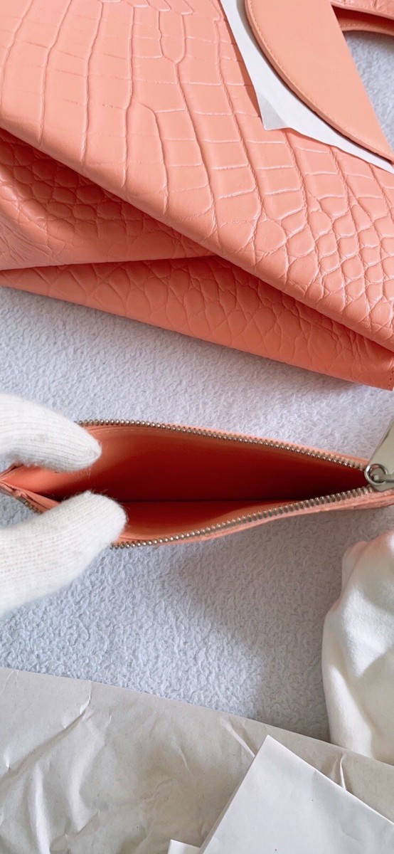 $2500 Bottega Veneta Doll Top Handle Tote Crocodile Embossed