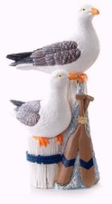 Figurine statuette statue Mouette et rame - 20 cm - déco oiseau animal mer marin