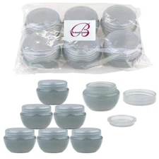 12 Pieces 10G/10ML Round Gray Cosmetic Sample Container Jars with Inner Liner