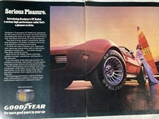 1976 Goodyear Tire Print Ad GT Radial High Performance Two Page Serious Pleasure