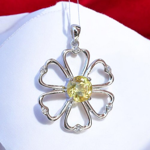 Natural 35 Ct Yellow Sapphire Pendant in 925 Silver - Certified Jewellery MG005 - Picture 5 of 5