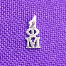 Phi Mu Sterling Plated Lavaliere Sorority Greek Ann Peden