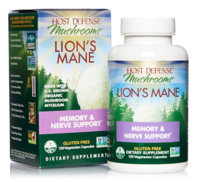 Host Defense Lion's Mane - 120 Capsules - Brain, Focus, Memory, Immune, Nervous